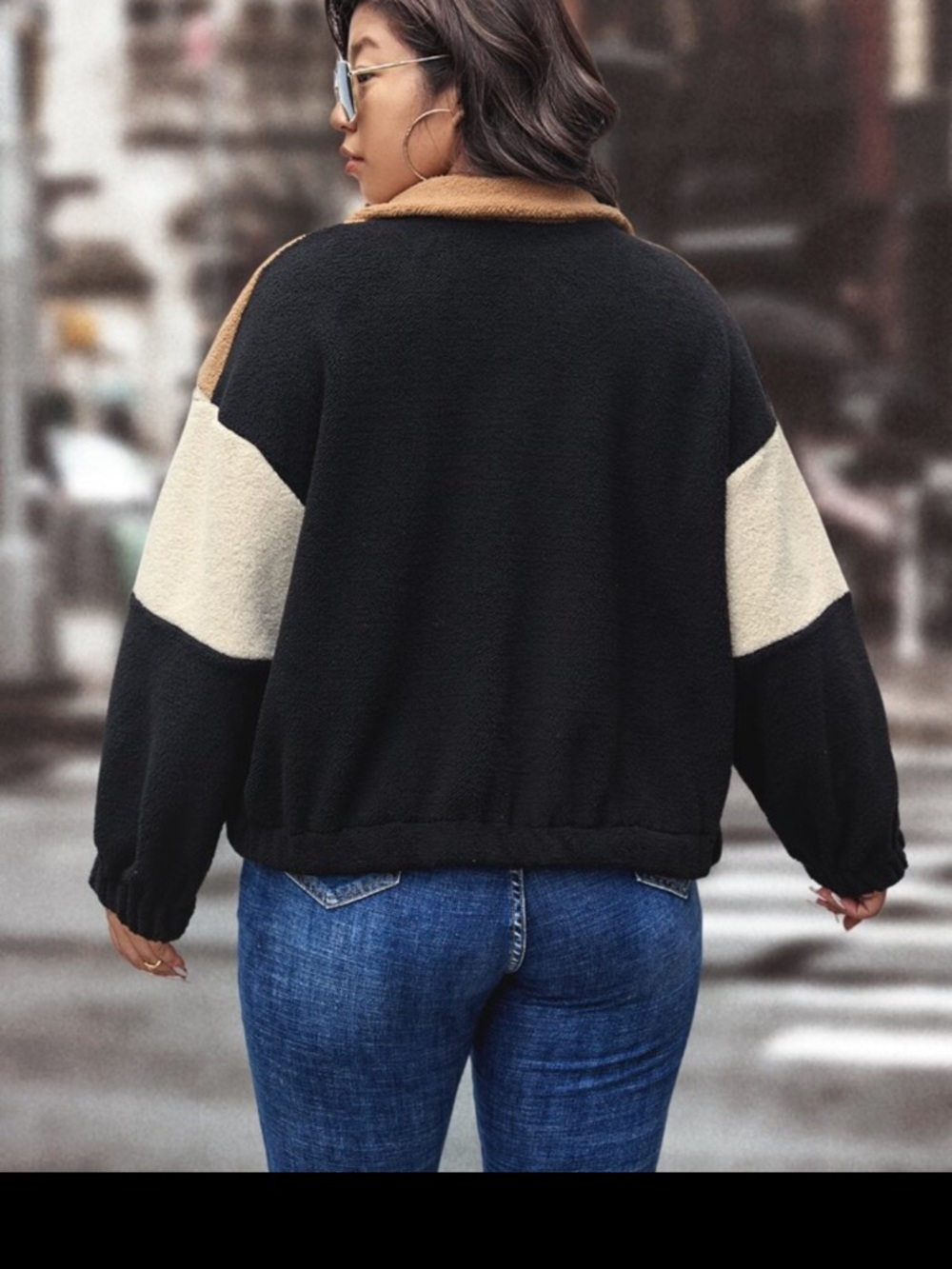 Colorblock Sherpa Zip Jacket - Picture 2 of 6